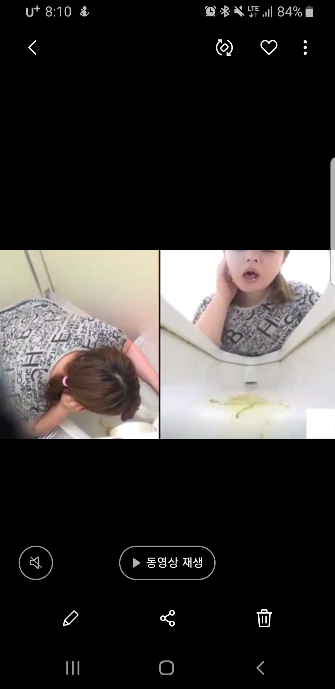 Girl puke toilet 3