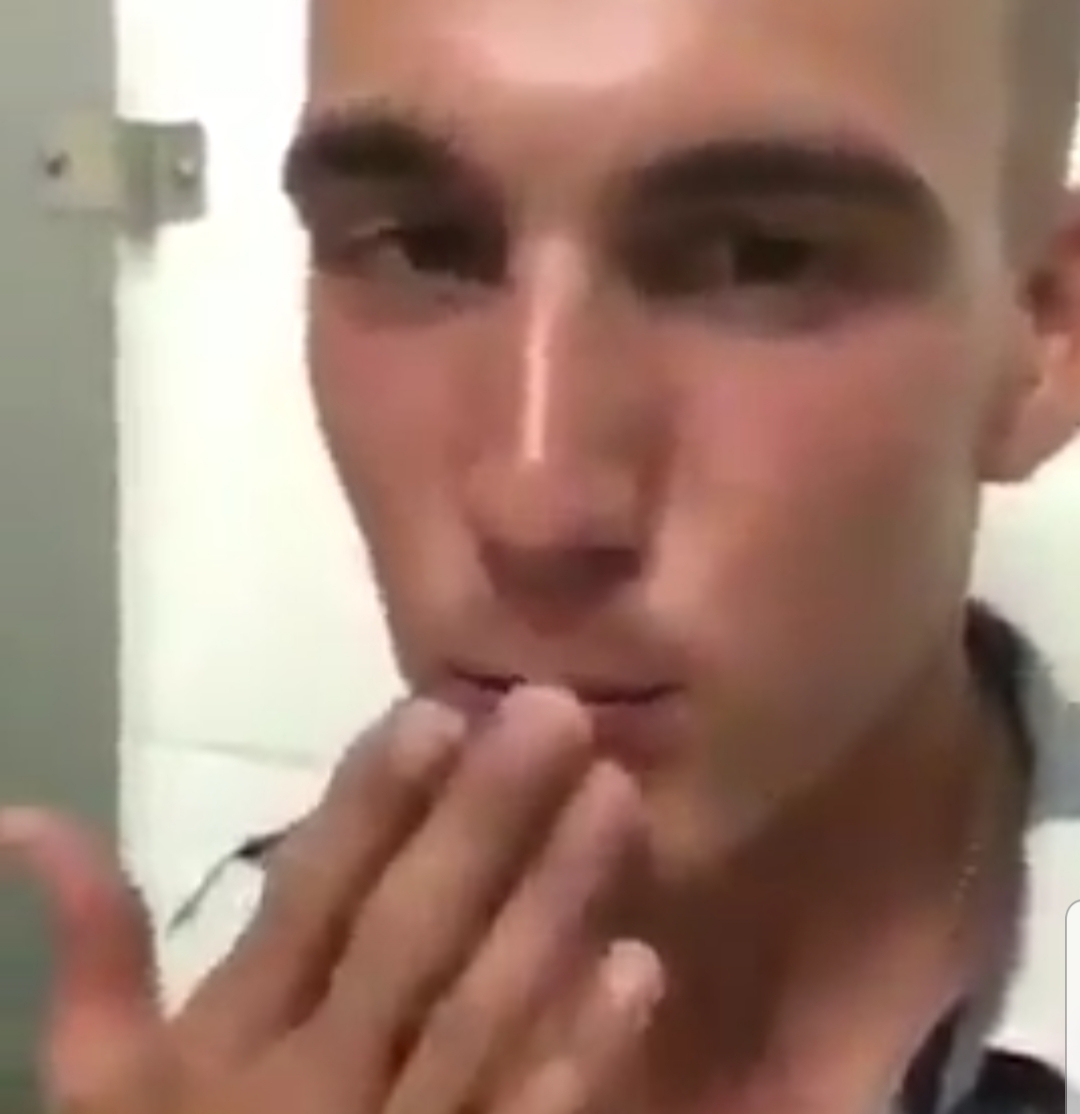 Ex military guy blows a load and blows a kiss