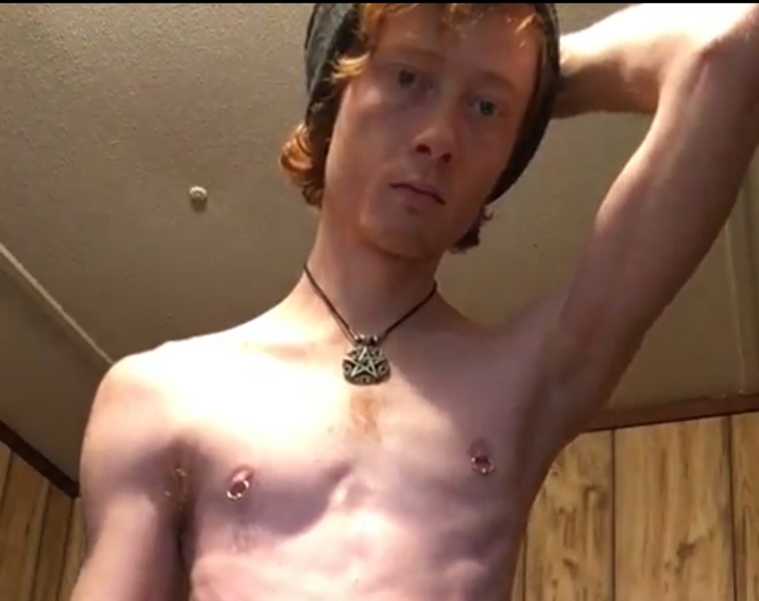 Skinny pierced ginger with a boner