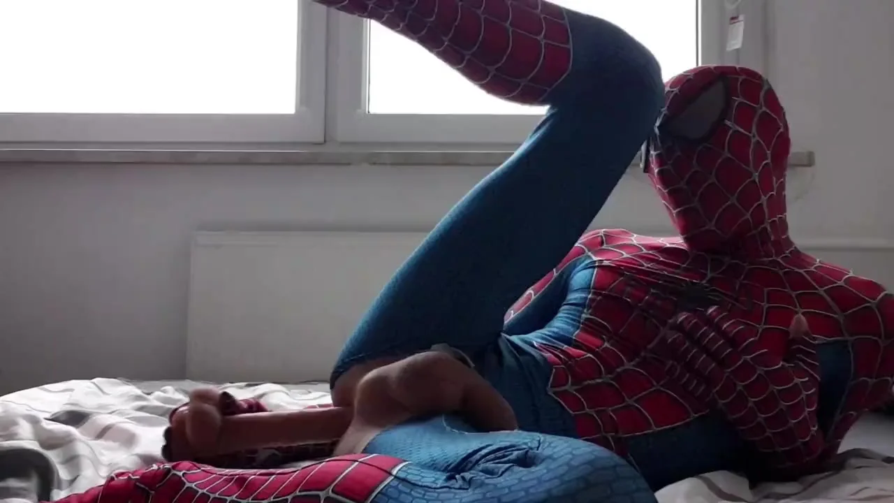 SpiderMan Dildo Fuck And Jerk Off ThisVidcom