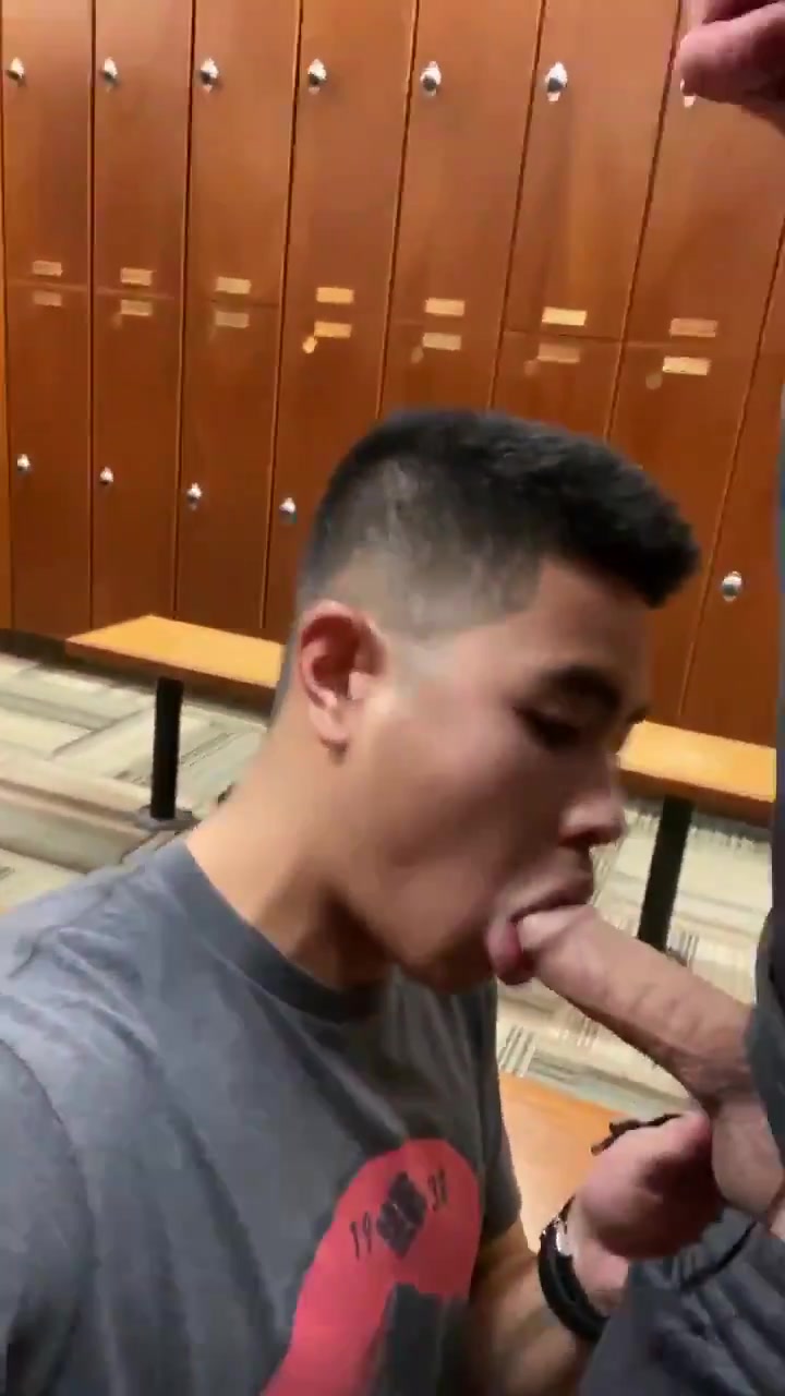 Asian sucking his uncut teammate in lockerroom
