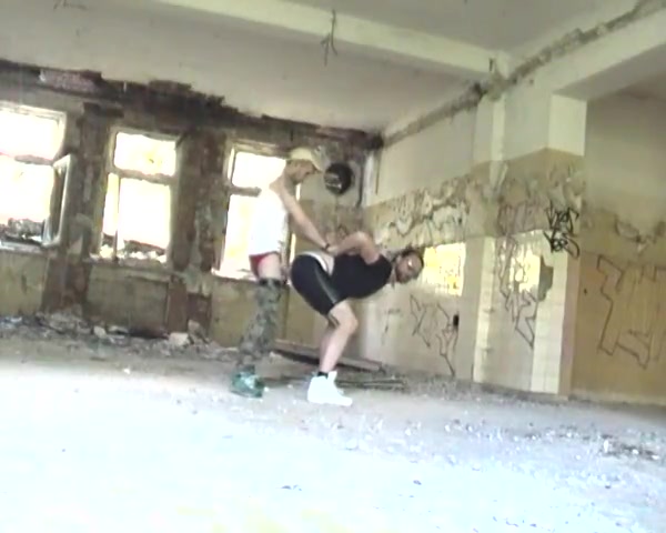 Pig fuck in abandoned building