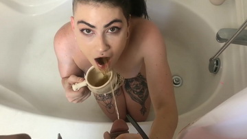 Piss drinking, chugging piss and pissing in ass