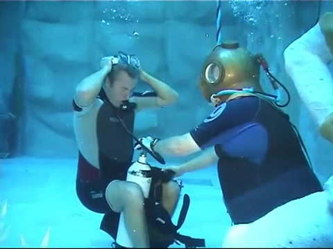 Underwater barefaced dutch divers
