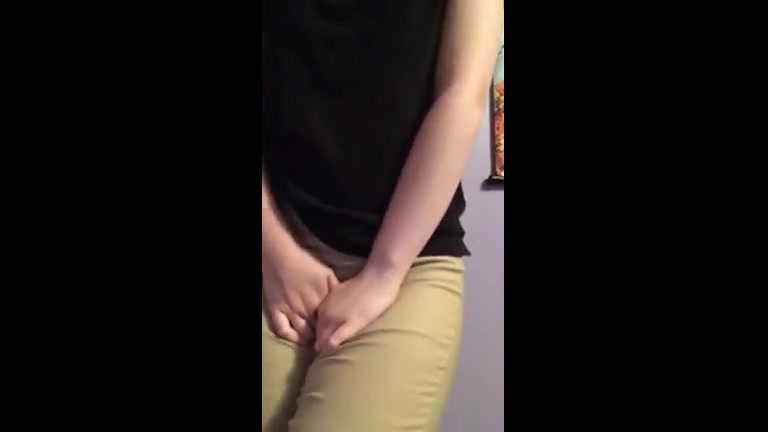 Cute Teen Girl Whimpers As She Pees Her Pants