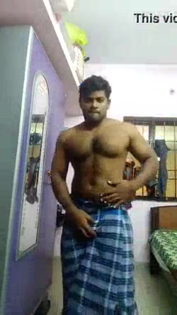 Desi hot bulky guy strips and wanks
