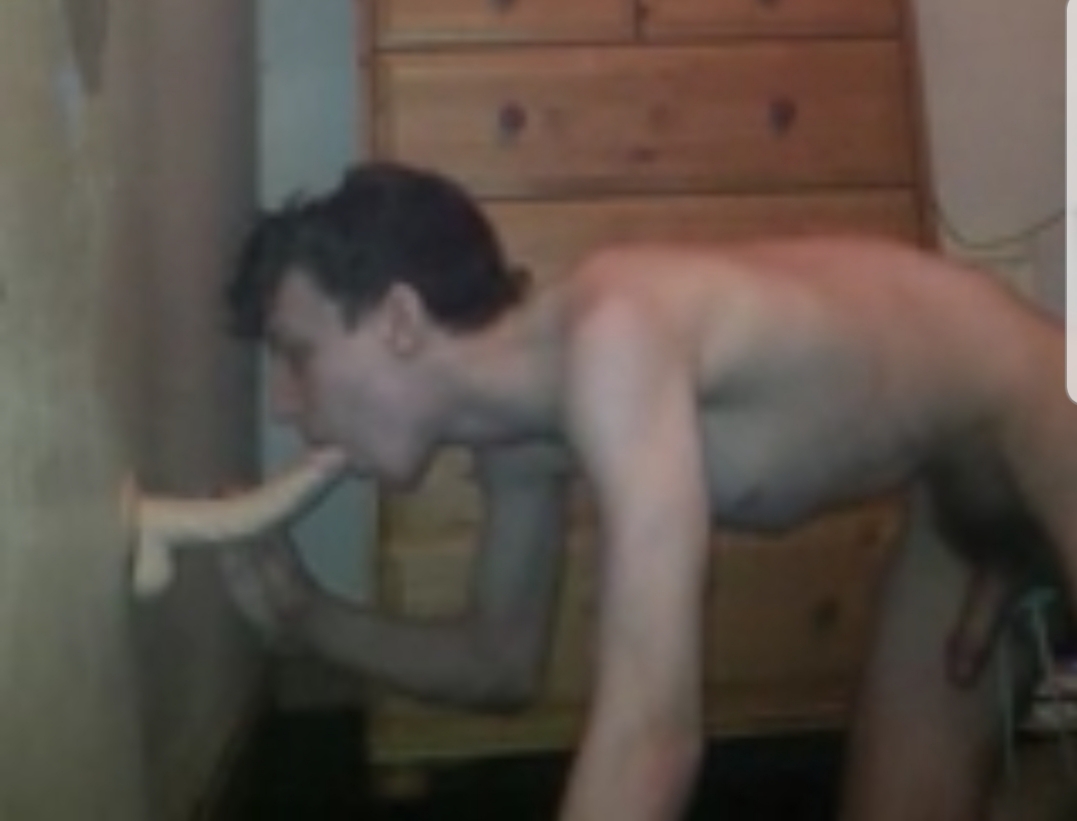 Enthusiastic twink goes ass to mouth with a big dildo