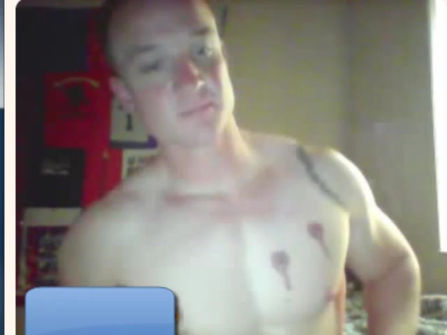 Straight Muscular Army Guy Jerks Off For Fake Girl