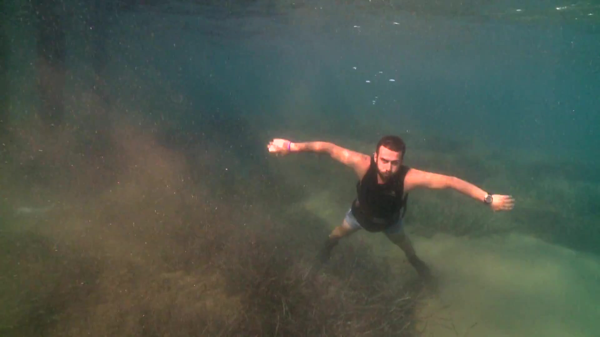 Bearded stud taking a dive