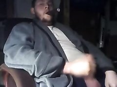 BEAR SMOKES TWO CIGARS AND CUMS A LOAD