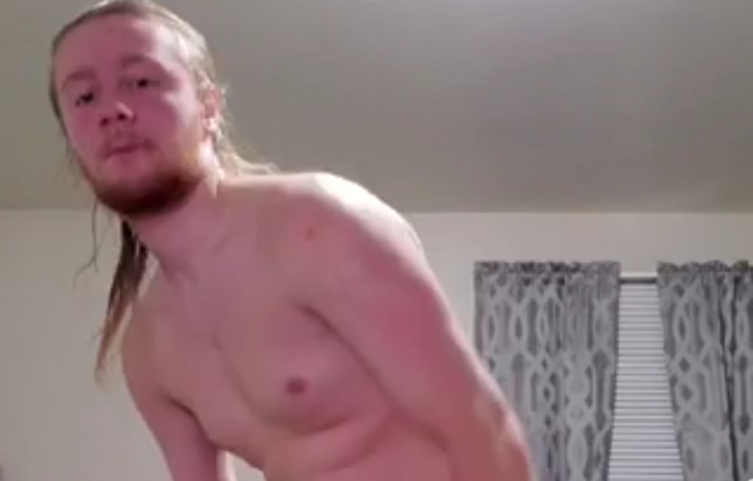 Ginger stoner cums in his hand