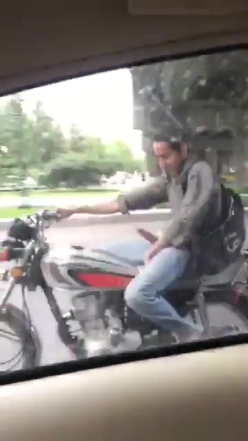 Arab guy on bike flashes his boner on the street