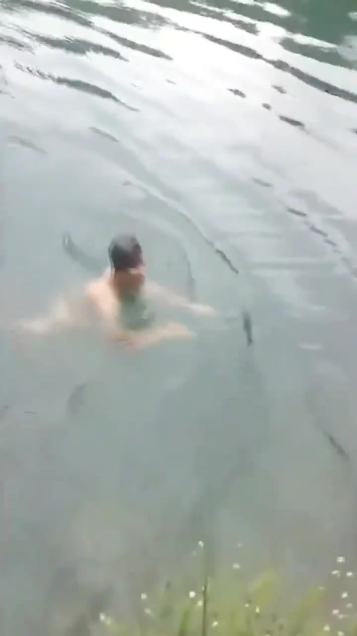 swimming naked