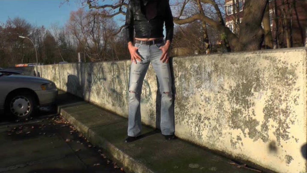 public piss in destroyed jeans