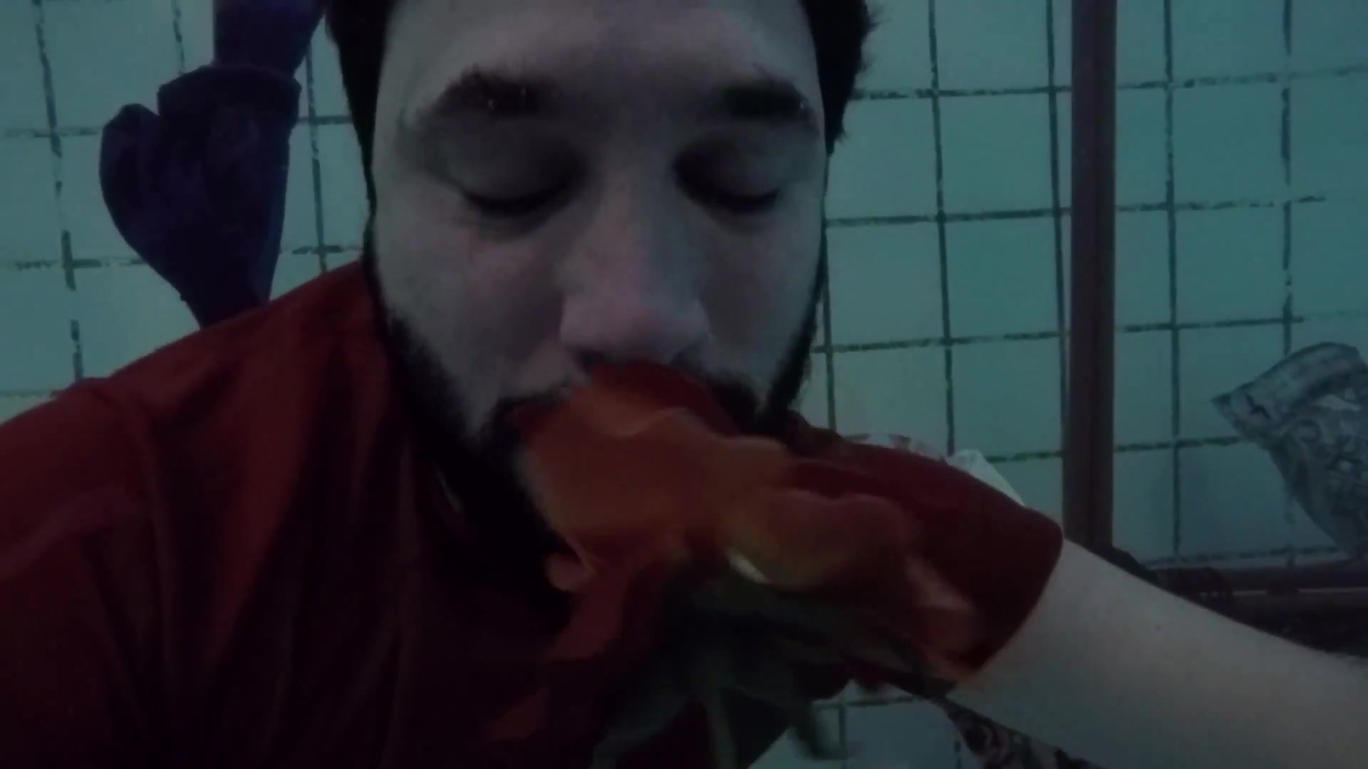 Barefaced bearded cutie underwater clothed