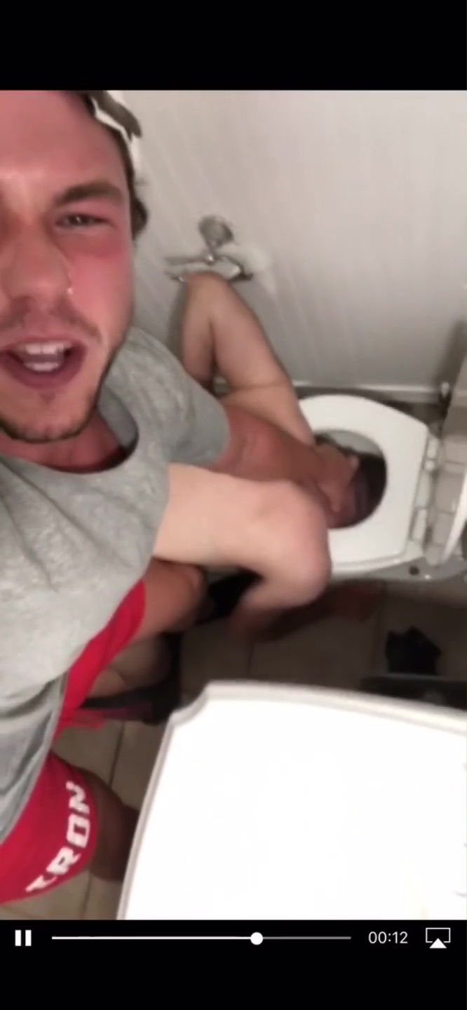 Dom Goes Aggro on Fag Toilet