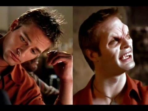 Male Buffy & Angel vampires before and after vamping out