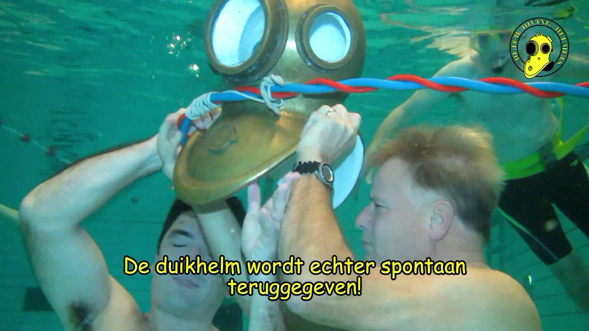 Cute dutch divers barefaced underwater