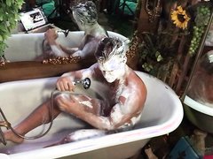 BRENT IN HIS BATH AFTER ART SHOW