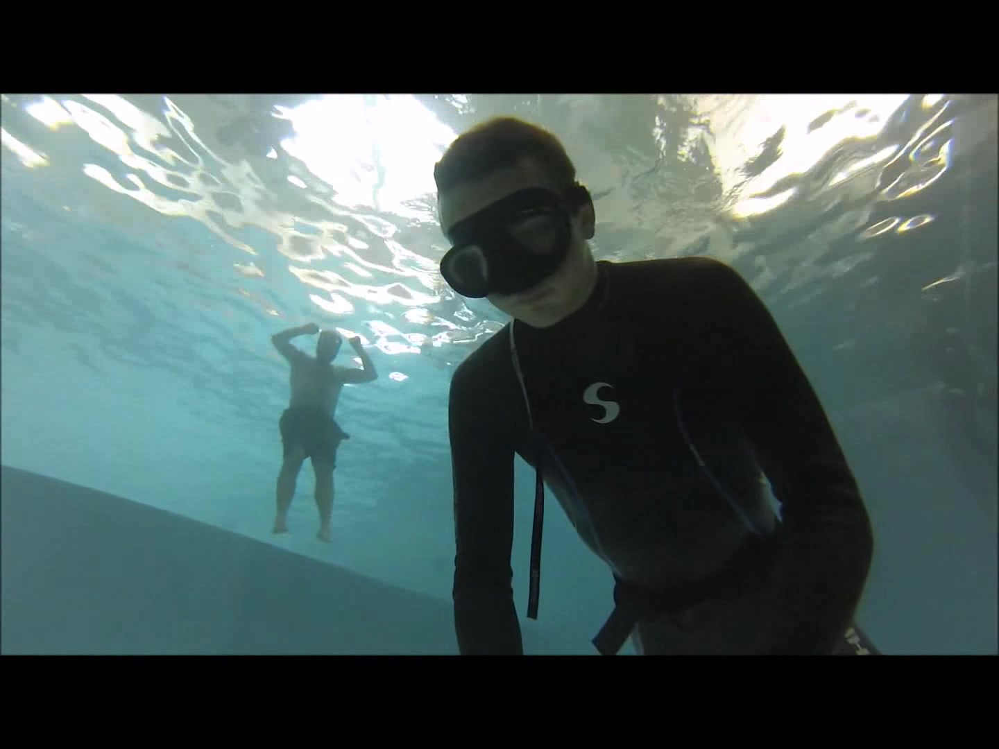 Kevin breatholding underwater