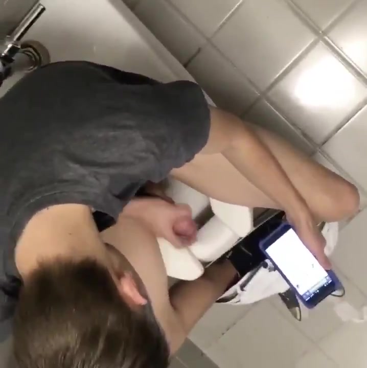 Hung Guy Caught Jerking in Bathroom Part 2
