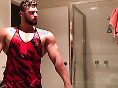 Big beefy bubble butt bro gets naked