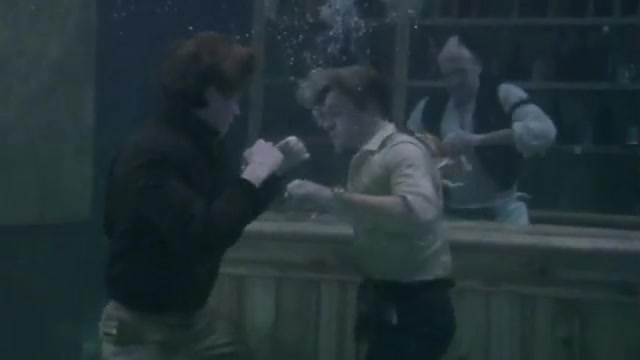 Vintage underwater fight scene