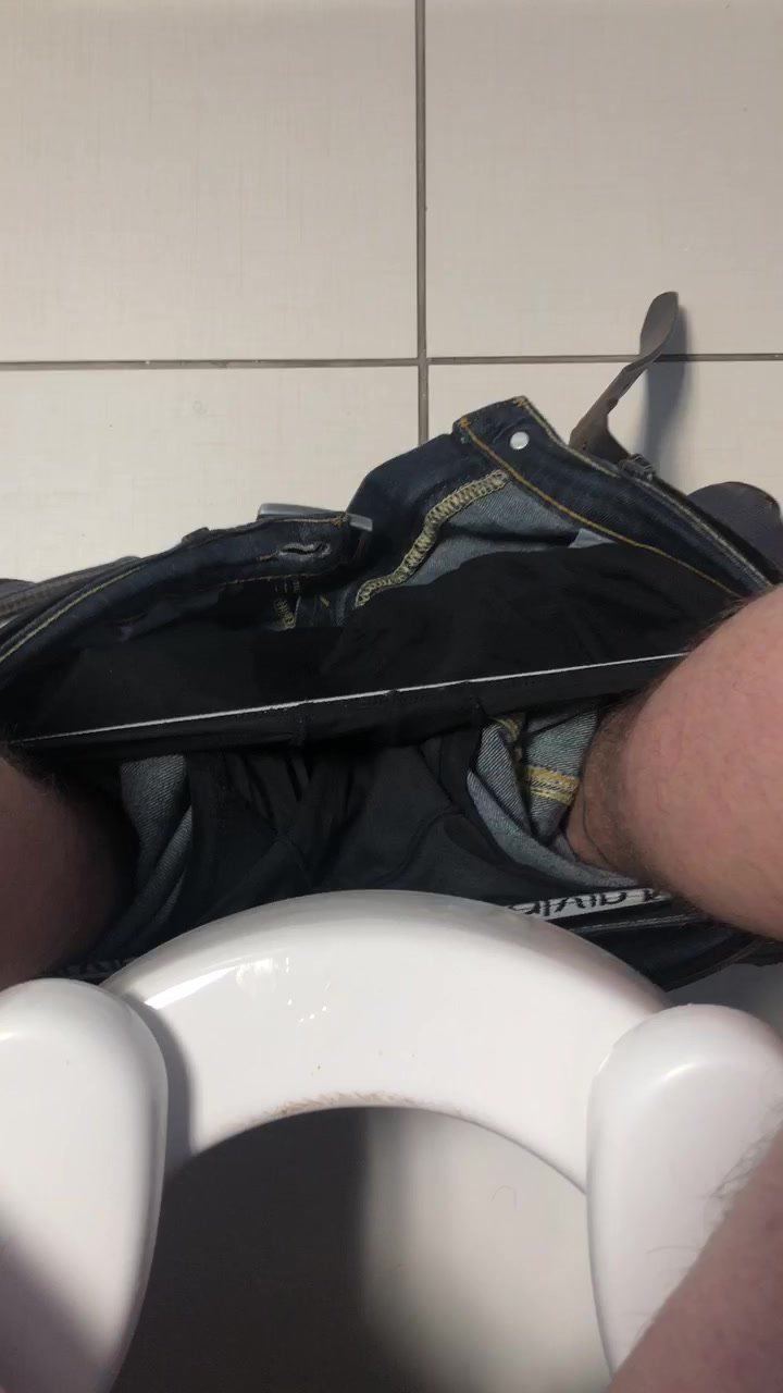 Pierced dick pooping
