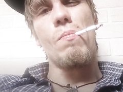 Russian muscle man smoking hard