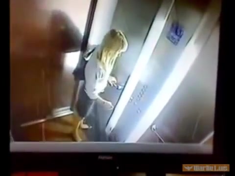 Desperate girl caught pissing and shitting in the elevator