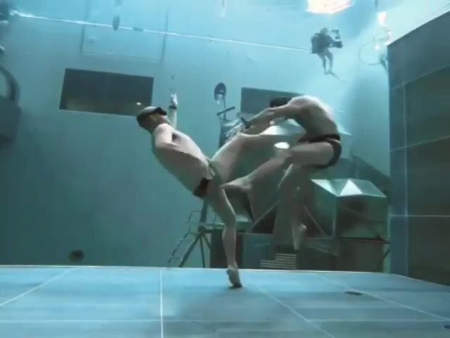 Underwater fighting in speedos