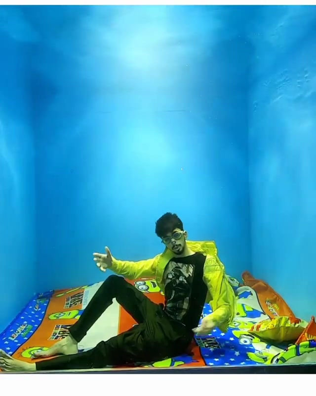 Indian singing barefeet underwater