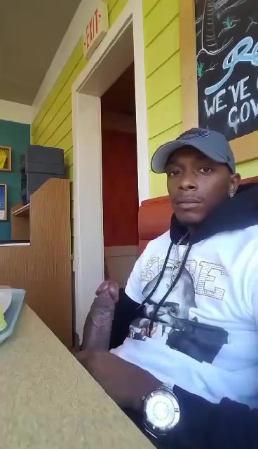 black guy public wanks in diner