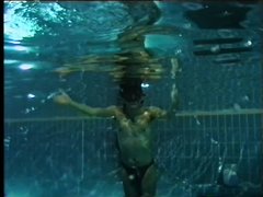 Vintage german speedo guys breatholding underwater
