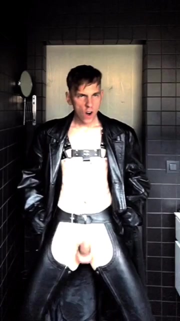Horny guy in leather