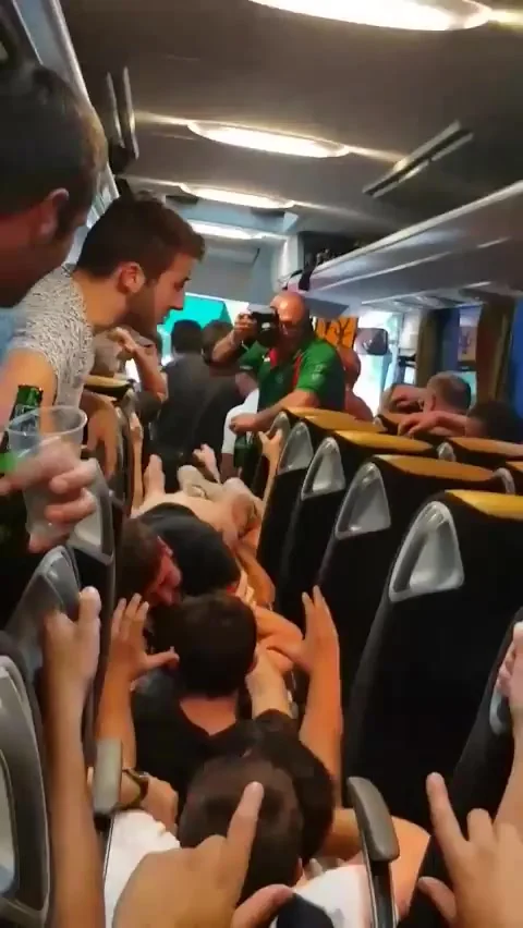 French Rugby Lads Naked Paquito On The Bus