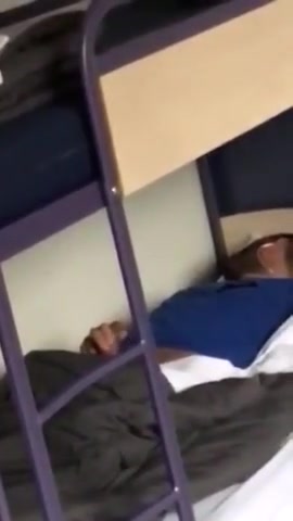 Hostel roommate caught wanking off in his bunked