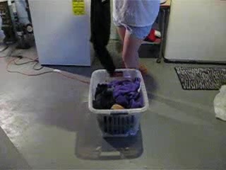 Wife pees on her laundry