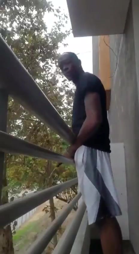 pissing from the balcony