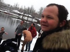 BUNCH OF MEN IN COLD WATER