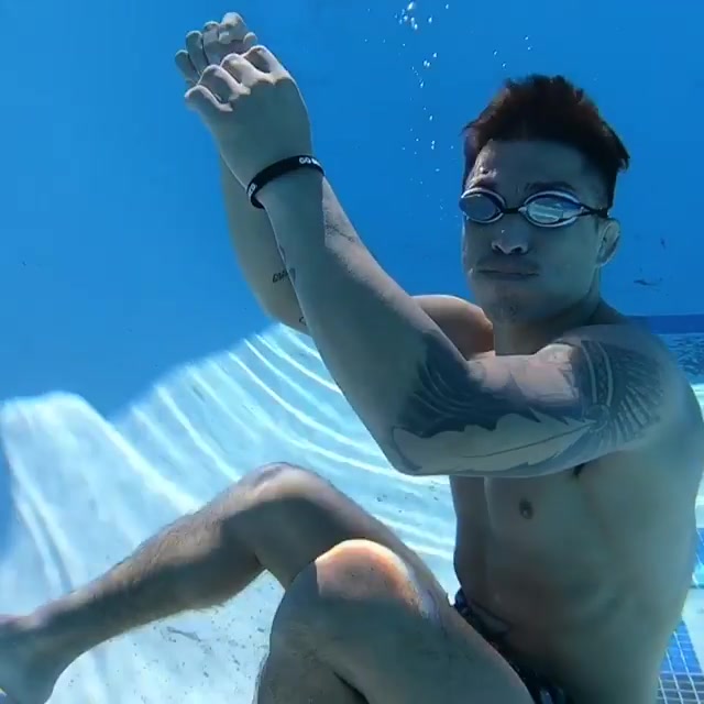 Buddies breatholding underwater - video 3