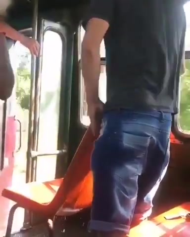Pissing on bus seat