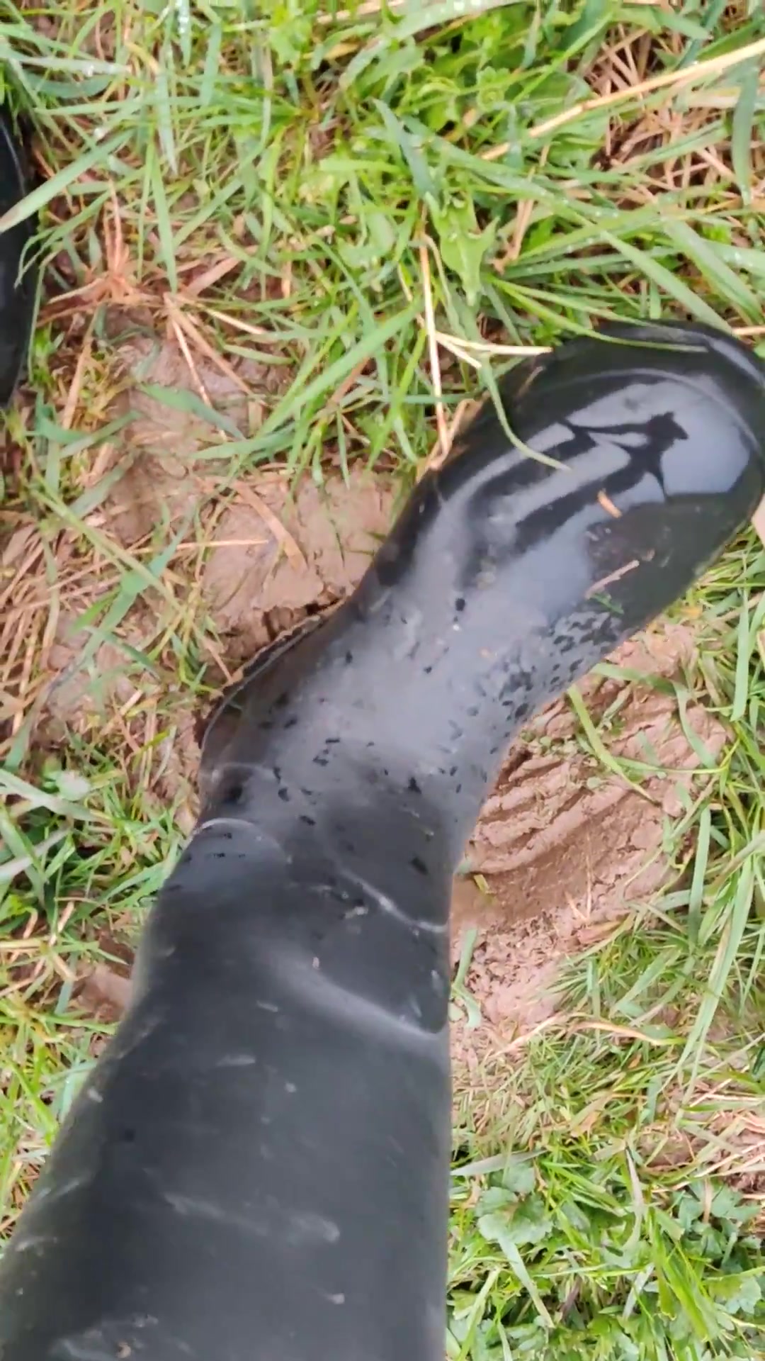Hunter wellies in the mud