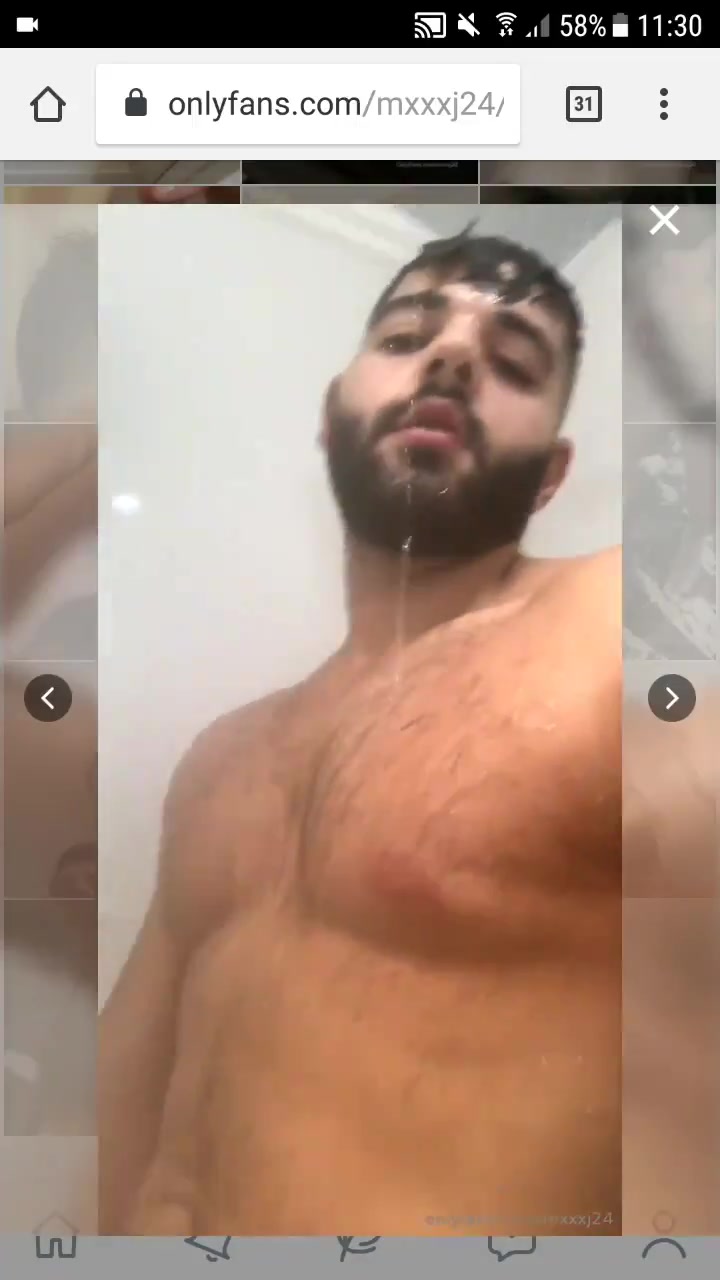 Guy jerking in shower