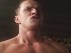Russian hunk naked in sauna