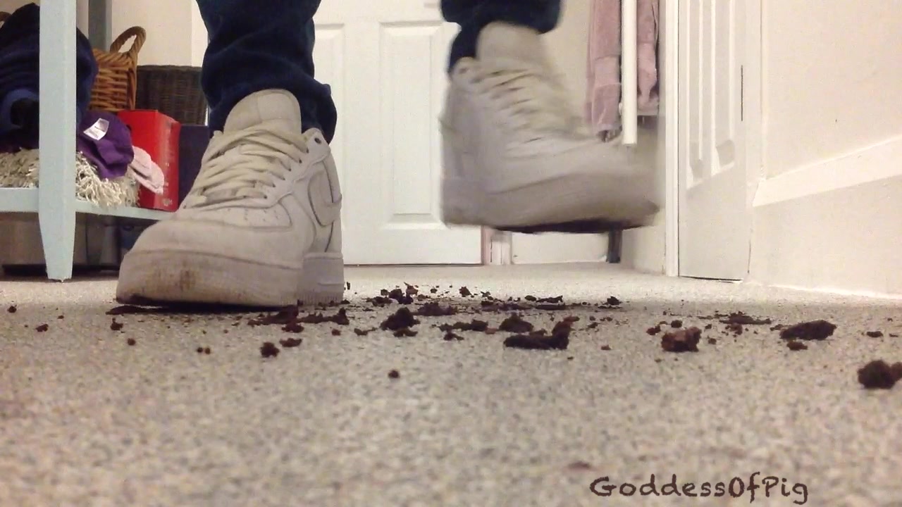 Goddess Crushes Brownie In White Nike Air Force 1 Low Sneakers.mp4