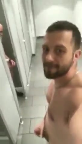 Naked in Public Toilet