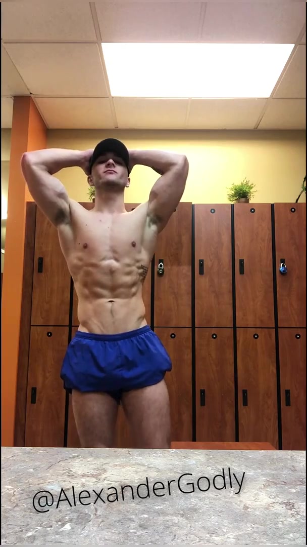 hot jock flexing