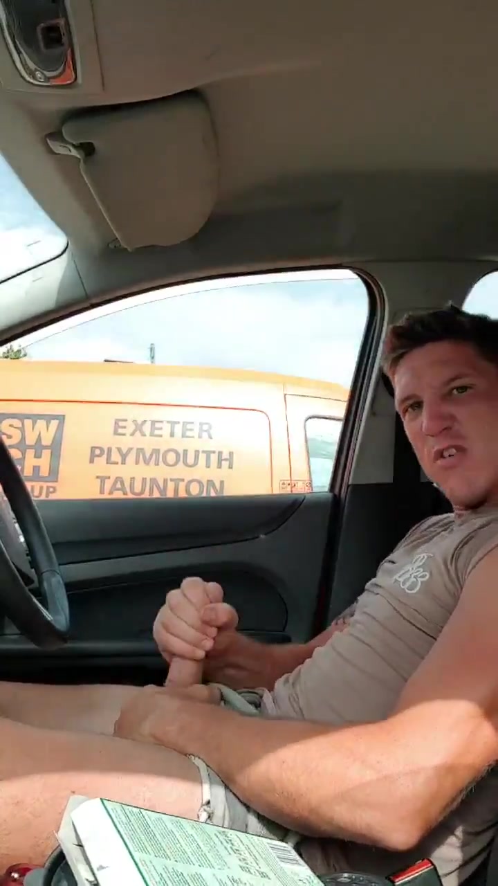 Hot dude bates in grocery store lot