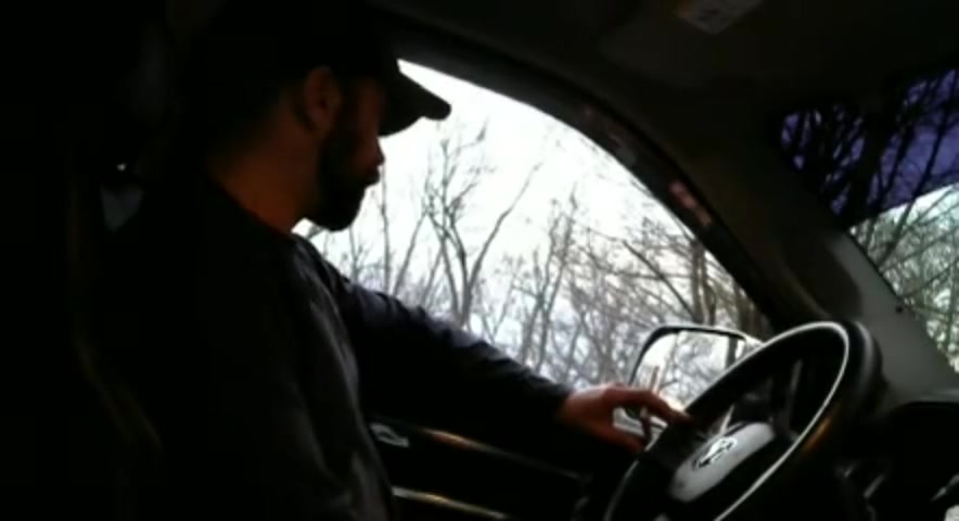 Dady smoking in his truck